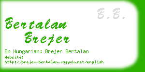 bertalan brejer business card